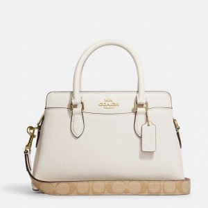 Coach White Signature Canvas Mini Darcie Carryall Bag, Tote Handbags - Luxury Closet catalog