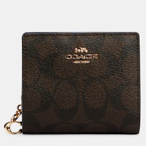 Coach Brown/Black Signature Canvas Snap Wallet, Wallets & Money Clips - Luxury Closet catalog