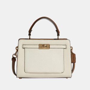 Coach White Leather Top Handle Bag, Handbags - Luxury Closet catalog