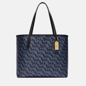 Coach Blue Multicolor - Signature Coated Canvas & Leather - Tote Bag, Tote Handbags - Luxury Closet catalog