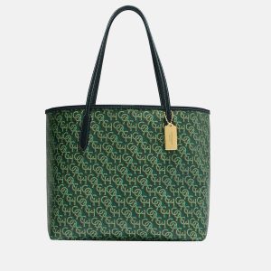 Coach Green Multicolor - Signature Coated Canvas & Leather - Tote Bag, Tote Handbags - Luxury Closet catalog