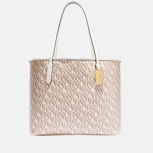 Coach Beige Multicolor - Signature Coated Canvas & Leather - Tote Bag, Tote Handbags - Luxury Closet catalog