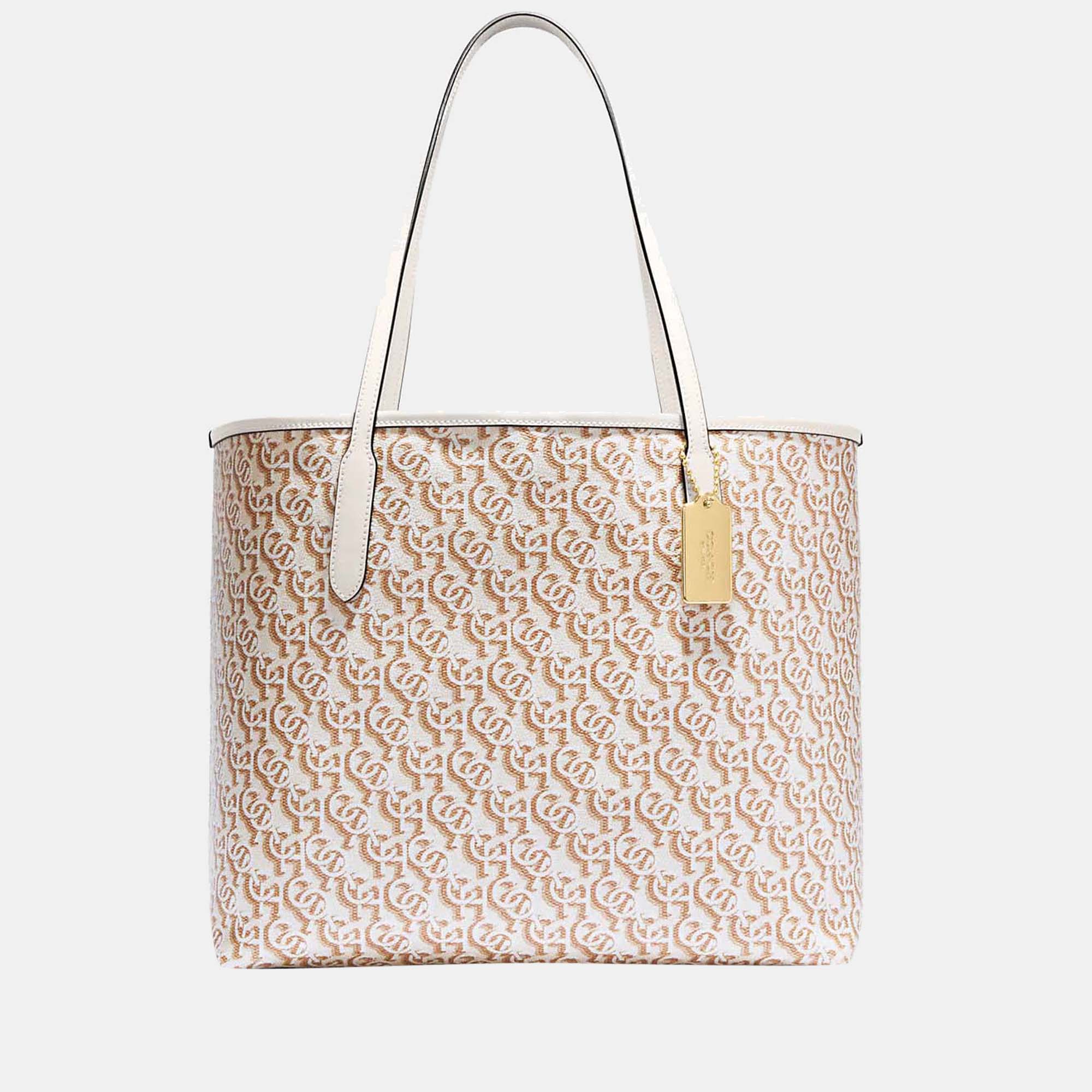 Coach Beige Multicolor - Signature Coated Canvas & Leather - Tote Bag, Tote Handbags - Luxury Closet catalog