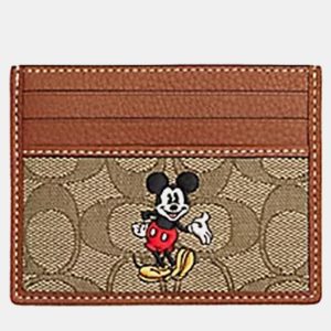 Coach Disney X Brown Mickey Mouse Signature jacquard and Leather Card Holder, Wallets & Money Clips - Luxury Closet catalog