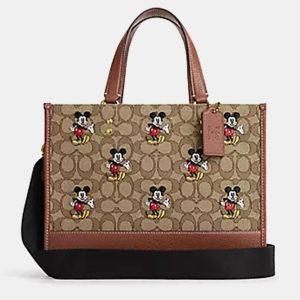 Coach Disney X Brown Mickey Mouse Signature Jacquard Dempsey Tote Bag, Tote Handbags - Luxury Closet catalog