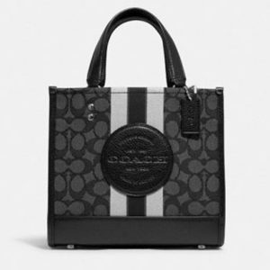 Coach  Black Signature Jacquard and Leather Dempsey 22 Tote Bag, Tote Handbags - Luxury Closet catalog