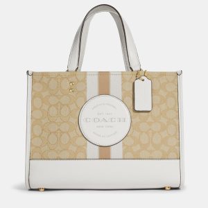 Coach White/Beige Signature Jacquard Dempsey Tote Bag, Tote Handbags - Luxury Closet catalog