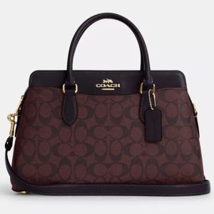Coach Brown/Black Signature Canvas and Leather Darcie Carryall Bag, Tote Handbags - Luxury Closet catalog