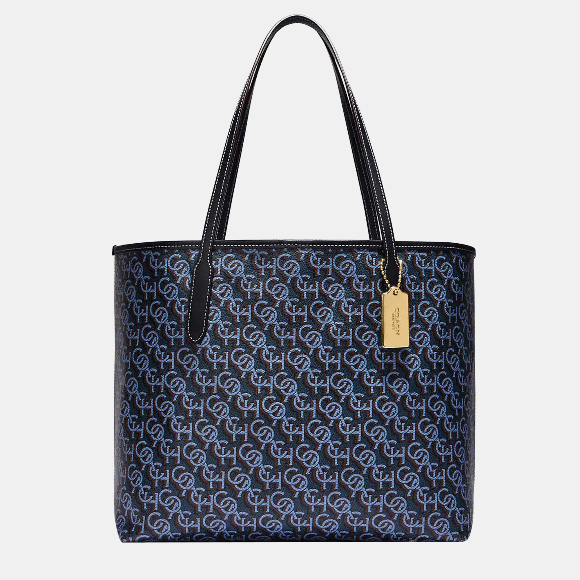 Coach Blue Multicolor Signature Coated Canvas & Leather Tote Bag, Tote Handbags - Luxury Closet catalog