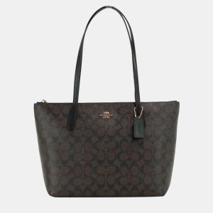 Coach Brown Crossgrain Leather Handbag, Tote Handbags - Luxury Closet catalog