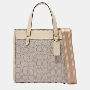 Coach White Signature jacquard leather Tote, Tote Handbags - Luxury Closet catalog