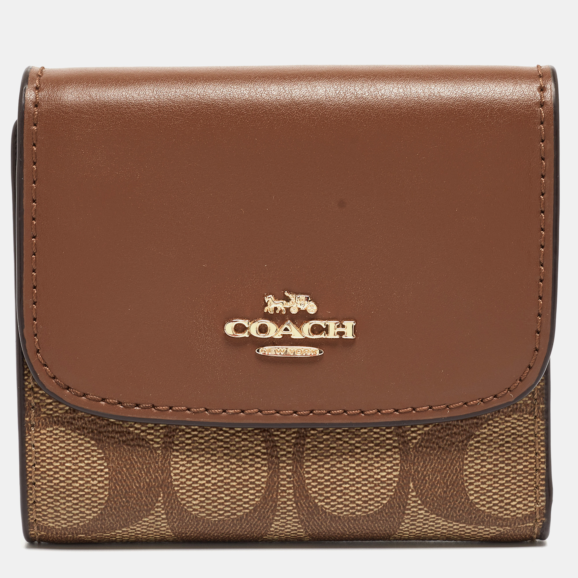 Coach Beige/Brown Signature Coated Canvas and Leather Trifold Wallet, Wallets & Money Clips - Luxury Closet catalog