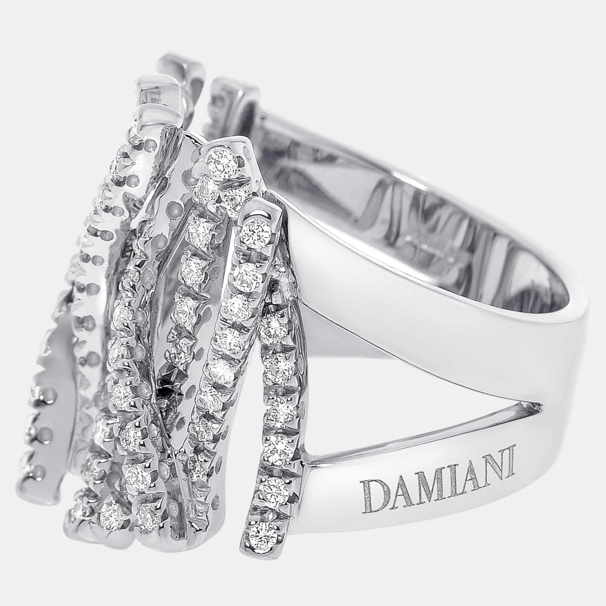 Damiani 18K White Gold, Diamond 0.84ct. tw. Statement Ring Sz. 7.25, Rings - Luxury Closet catalog