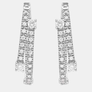 Damiani Notte Di San Lorenzo 18K White Gold, Diamond 1.00ct. tw. Huggie Earrings, Earrings - Luxury Closet catalog