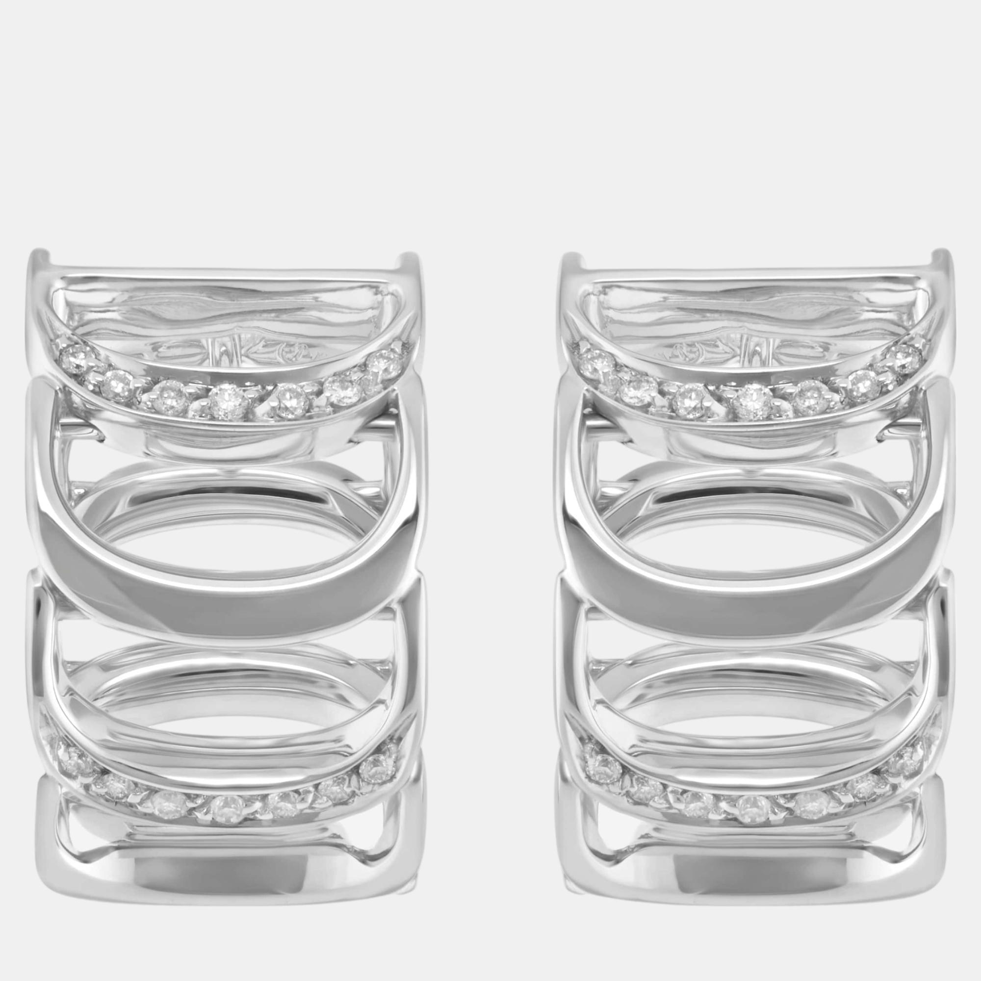 Damiani Damianissima 18K White Gold Diamond Huggie Earrings, Earrings - Luxury Closet catalog