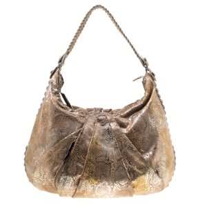 Diane Von Furstenberg Beige/Metallic Silver Suede Python Hobo, Hobo Handbags - Luxury Closet catalog