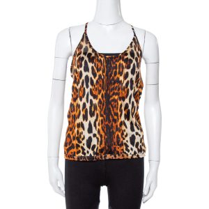 Dior Brown Leopard Print Knit Pleat Front Tank Top L, Shirts & Tops - Luxury Closet catalog