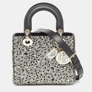 Dior Black Leather Sequins and Crystal Embellished Small Lady Dior Tote, Tote Handbags - Luxury Closet catalog