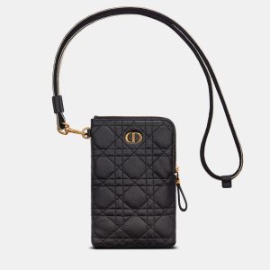 Christian Dior Black Calfskin Leather Pouch, Wallets & Money Clips - Luxury Closet catalog