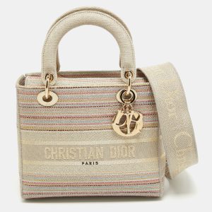 Dior Multicolor Stripe Embroidered Canvas Medium Lady D-Lite Tote, Tote Handbags - Luxury Closet catalog