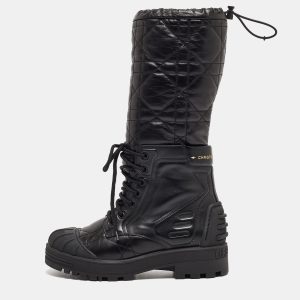 Dior Black Cannage Leather Dioriron Combat Boots Size 37, Boots - Luxury Closet catalog