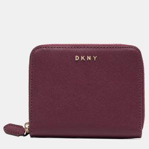 DKNY Burgundy Leather Vela Zip Around Wallet, Wallets & Money Clips - Luxury Closet catalog