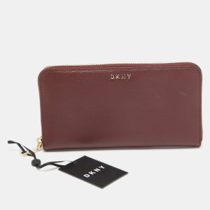 DKNY Burgundy Leather Bryant Zip Continental Wallet, Wallets & Money Clips - Luxury Closet catalog