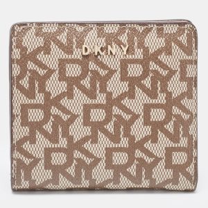 DKNY Beige Signature Coated Canvas Compact Wallet, Wallets & Money Clips - Luxury Closet catalog