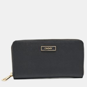 DKNY Black Leather Bryant Park Zip Around Continental Wallet, Wallets & Money Clips - Luxury Closet catalog