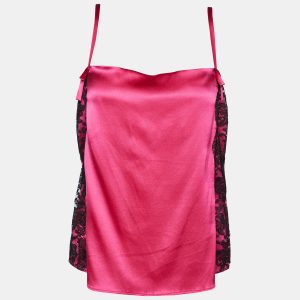 D&G Fuschia Pink Silk Satin & Lace Camisole L, Shirts & Tops - Luxury Closet catalog