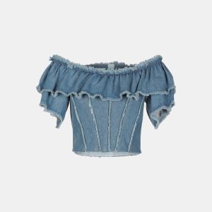 Dolce & Gabbana Blue Denim Corset Top XS (IT 36), Shirts & Tops - Luxury Closet catalog