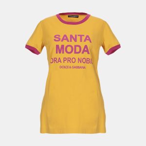 Dolce & Gabbana Yellow Printed Cotton T-Shirt  S (IT 40), Shirts & Tops - Luxury Closet catalog