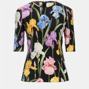 Dolce & Gabbana Black Floral Print Silk Top XS (IT 36), Shirts & Tops - Luxury Closet catalog
