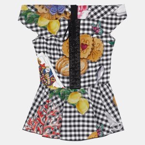 Dolce & Gabbana Multicolor Printed Cotton Corset Top M (IT 42), Shirts & Tops - Luxury Closet catalog