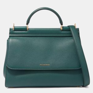 Dolce & Gabbana Green Leather Top Handle Bag, Handbags - Luxury Closet catalog