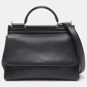 Dolce & Gabbana Black Leather Top Handle Bag, Handbags - Luxury Closet catalog