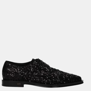 Dolce & Gabbana Black Sequin Derby Shoes Size 37, Loafers & Slip-Ons - Luxury Closet