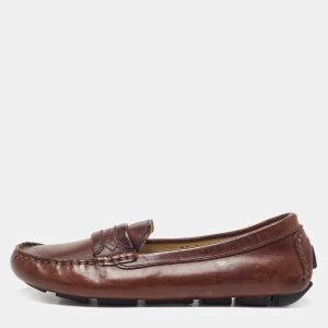 Dolce & Gabbana Brown Leather Slip On Loafers Size 34, Loafers & Slip-Ons - Luxury Closet catalog