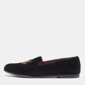 Dolce & Gabbana Black Velvet Embroidered Smoking Slippers Size 36, Loafers & Slip-Ons - Luxury Closet catalog