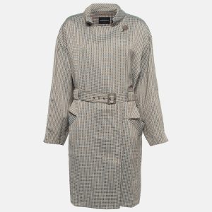 Emporio Armani Grey Checked Jacquard Belted Trench Coat L, Coats & Jackets - Luxury Closet catalog