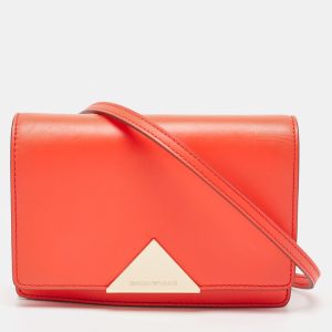 Emporio Armani Neon Red Leather Flap Crossbody Bag, Shoulder Bags - Luxury Closet catalog