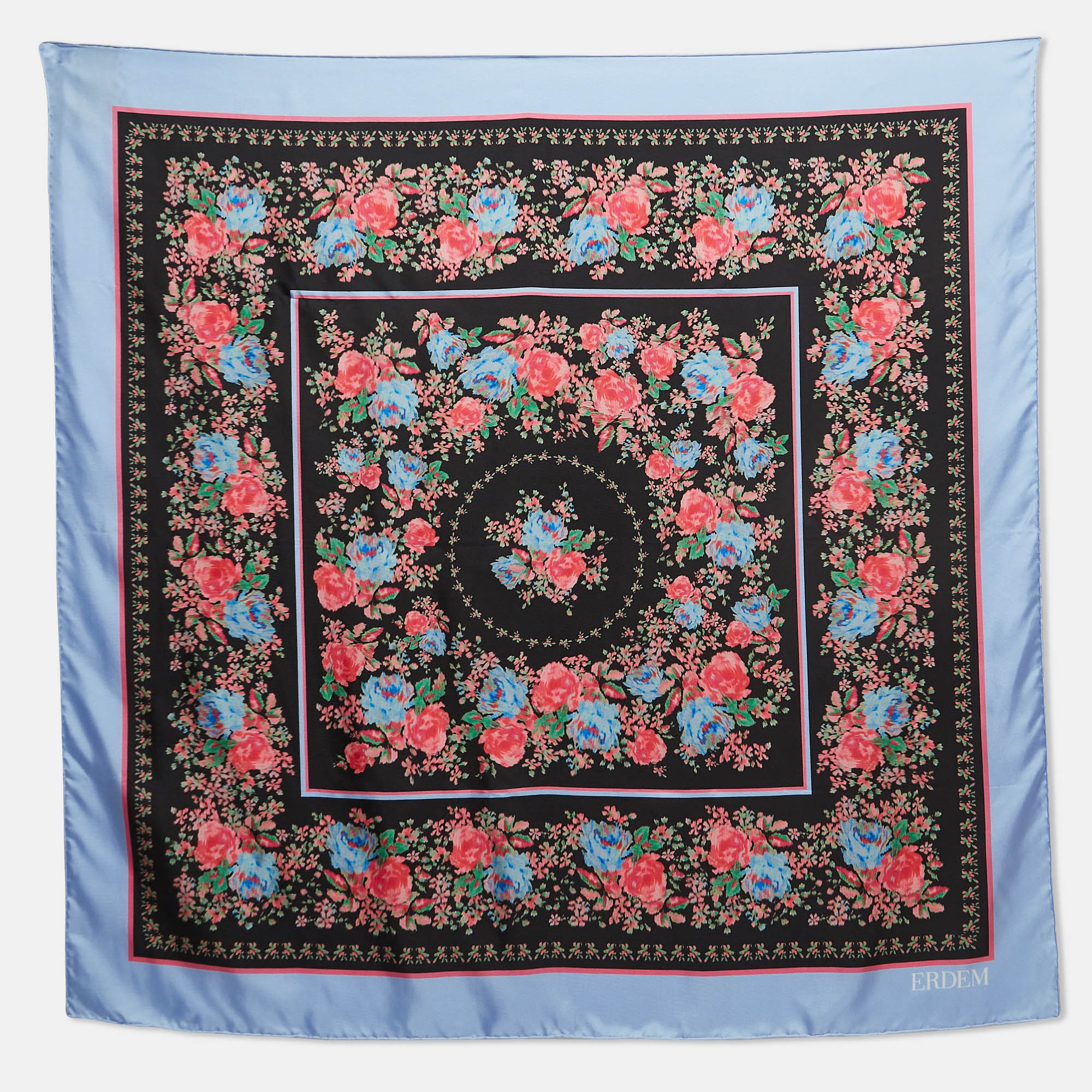 Erdem Multicolor Floral Print Silk Carrington Square Scarf S, Scarves & Shawls - Luxury Closet catalog