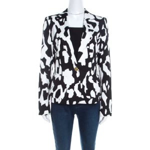Escada Monochrome Abstract Printed Cotton Bariska Blazer M, Coats & Jackets - Luxury Closet catalog