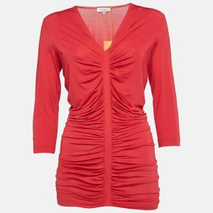 Etro Red Jersey Ruched Long Sleeve Top L, Shirts & Tops - Luxury Closet catalog