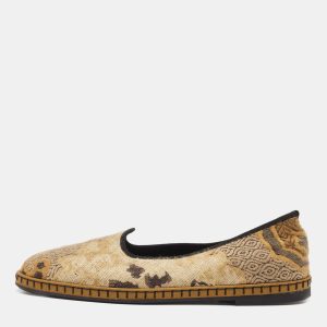 Etro Yellow Embroidered Fabric Smoking Slippers Size 36.5, Loafers & Slip-Ons - Luxury Closet catalog