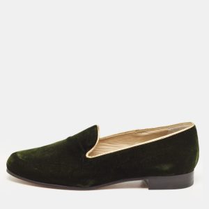 Etro Dark Green Velvet Slip On Loafers Size 36, Loafers & Slip-Ons - Luxury Closet catalog