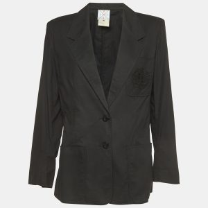 Fendi Vintage Black Logo Embroidered Cotton Single Breasted Blazer L, Coats & Jackets - Luxury Closet catalog