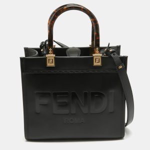 Fendi Black Leather Small Sunshine Tote, Tote Handbags - Luxury Closet catalog