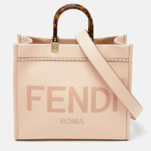 Fendi Pink Leather Medium Sunshine Shopper Tote, Tote Handbags - Luxury Closet catalog