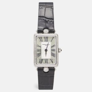 Frederique Constant Mother of Pearl Diamonds Calf Leather Art D&eacute;co Carr&eacute;e FC-200MPW2ACD6 Women's Wristwatch 28 mm &times; 20.70 mm, Watches - Luxury Closet catalog